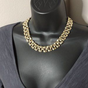 Gold Tone Metal Necklace 18 Inches Long
